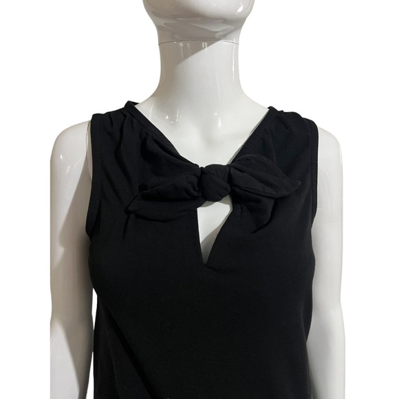 Kate Spade Size S Black top bow front keyhole top cotton blend sleeveless - Picture 9 of 12